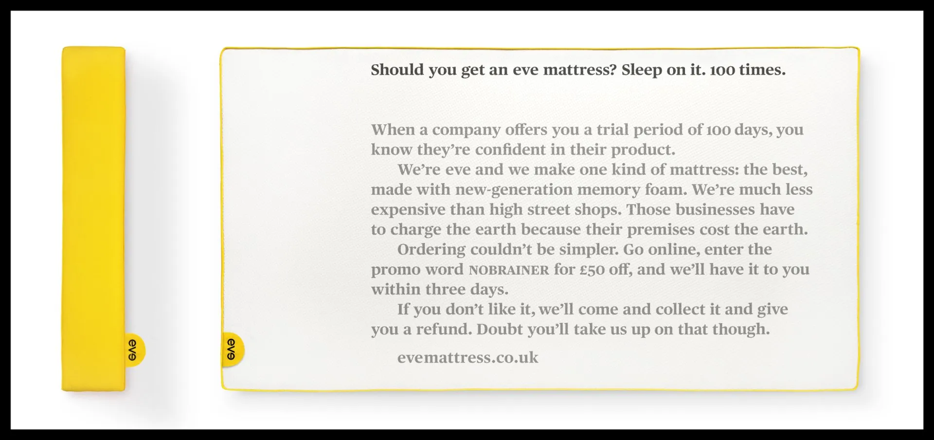 eve Sleep campaign